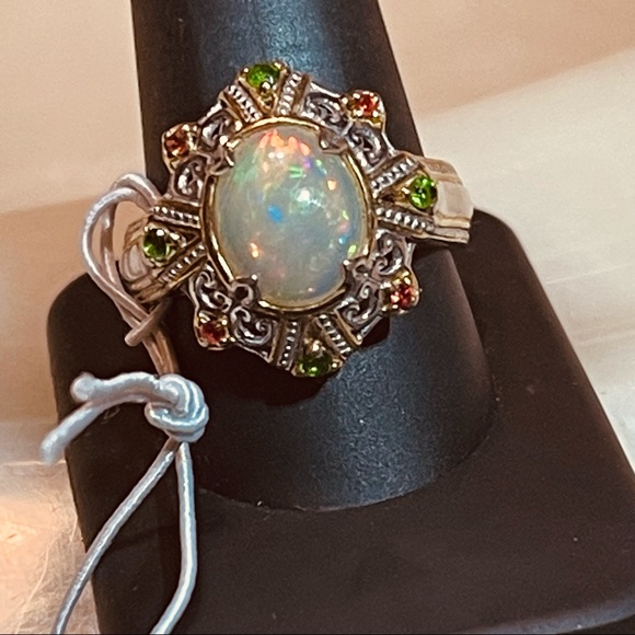 Gems enVogue Ethiopian Opal&Gemstone Cocktail Ring - Picture 11 of 16